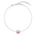 Strieborný náramok so syntetickým opál ružový guľatý 13019.3 Pink s. Opal
