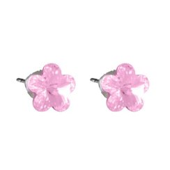 Náušnice se Swarovski Elements růžová květinka Light Rose 10 mm
