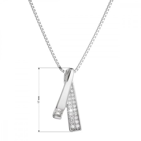 Stříbrný náhrdelník stuha se zirkony 12054.1