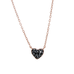 Náhrdelník čierny so Swarovski Elements Srdce Hematite