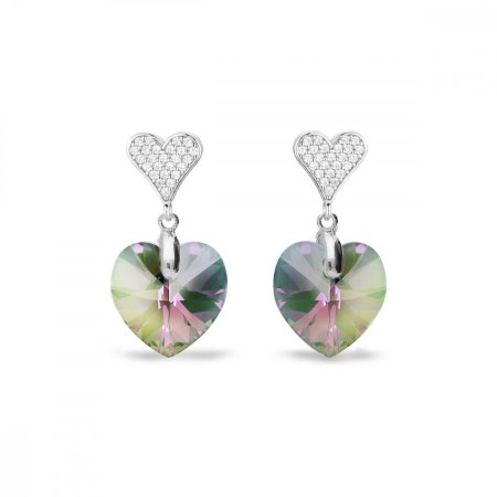 Náušnice fialovo zelené se Swarovski Elements Spirit KCN622814PS Paradise Shine
