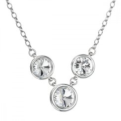 Stříbrný náhrdelník se Swarovski krystaly kulatý 32033.1 bílý