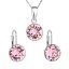 Sada šperkov s kryštálmi Swarovski náušnice, retiazka a prívesok ružové okrúhle 39140.3 Light Rose