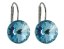 Náušnice modré Rivoli se Swarovski Elements Aqua 14 mm