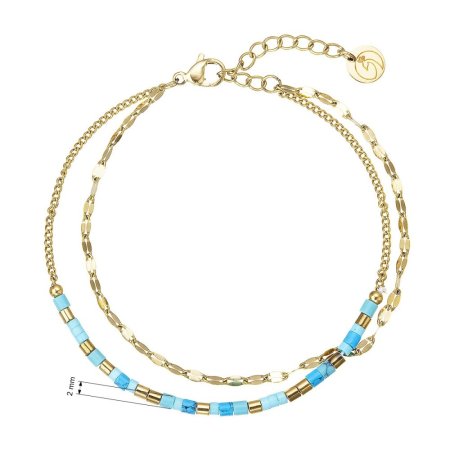 Náramek ocelový s modrým tyrkysem 43101.3