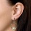 Stříbrné náušnice visací s perlou Swarovski bílé kulaté 31223.1 Bílá