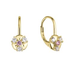 Pozlacené stříbrné náušnice se zirkony 11508.1 crystal