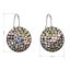 Strieborné náušnice visiace s kryštálmi Swarovski mix farieb mesačné okrúhle 31176.3 moonlight