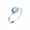 Strieborný prsteň so syntetickým opálom svetlo modrý okrúhly 15001.3