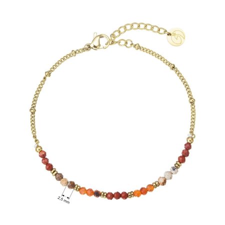 Náramek ocelový s červeným achátem 43067.3