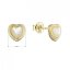 Pozlátené strieborné náušnice kôstky srdca s perleťovým zirkónom 11433.1 perleť Au plating