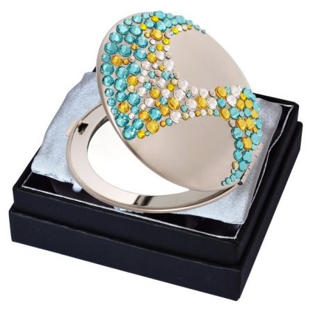 Kozmetické vreckové zrkadlo sa Swarovski Elements Corals žlutomodrá EL-08.5