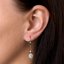 Strieborné náušnice visiace s krištáľmi Preciosa hnedé okrúhle 31244.3 Bronze