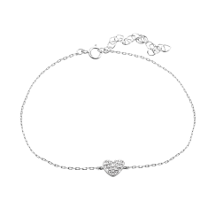 Náramek čirý se Swarovski Elements Srdce Krystal