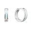 Strieborné náušnice kruhy so syntetickým opál bielej 11402.1 White s. Opal