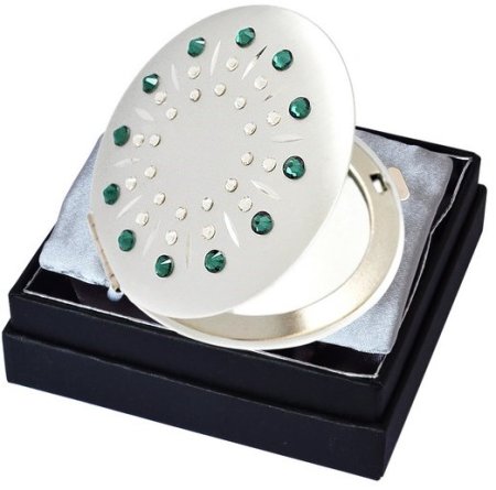 Kozmetické vreckové zrkadlo sa Swarovski Elements sun tyrkys EL-01.53 Blue zircon