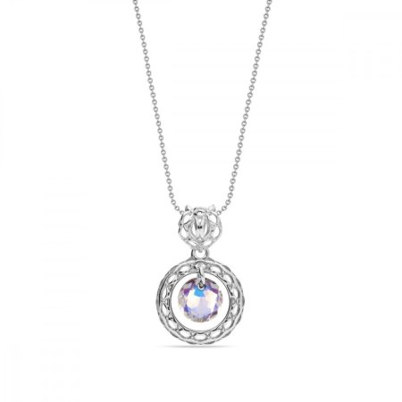 Náhrdelník dúhový sa Swarovski Elements Circle Ajour NA64308AB