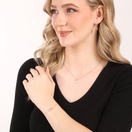 Pozlátený strieborný prívesok placička 64092 rose gold