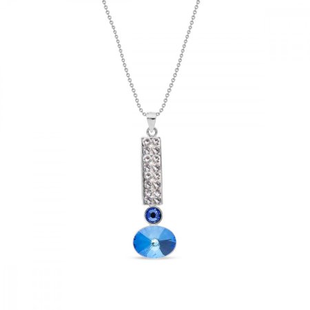 Náhrdelník modrý sa Swarovski Elements Lingo NFM4122CRBD Royal Blue DeLite