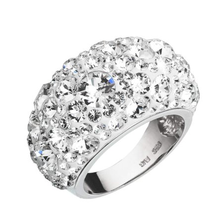 Strieborný prsteň s kryštálmi Swarovski biely 35028.1 Krystal