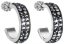 Stříbrné náušnice kruhy s krystaly Swarovski černý půlkruh 31119.5 Hematite