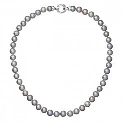 Perlový náhrdelník z pravých říčních perel šedý 22028.3 Grey