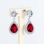 Strieborné náušnice visiace s kryštálmi Swarovski Elements Briselle KCP4320SCC Scarlet