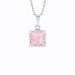 Strieborný náhrdelník s ružovým opálom a kryštálmi Swarovski Elements štvorec Rose Opal
