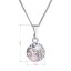 Strieborný náhrdelník so Swarovski kryštálmi okrúhly ružový 32086.3 Magic rose