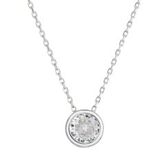 Strieborný náhrdelník s čírym zirkónom 12051.1 Kryštál