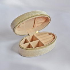 Šperkovnica oválna na zips SK0002 béžová