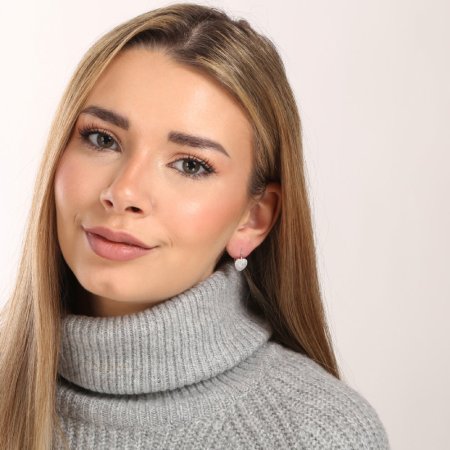 Stříbrné náušnice srdce 11559.1