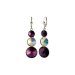 Náušnice fialové Rivoli se Swarovski Elements s třemi kameny Amethyst