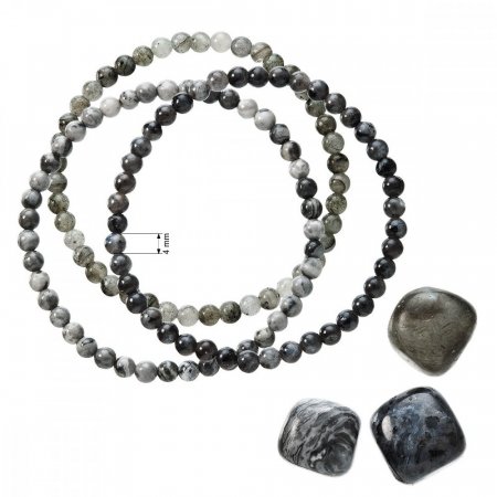 Náramky s minerálnymi kameňmi labradorite, jaspis 43043.3 čierny