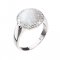 Strieborný prsteň so syntetickým opálom a s krištáľmi Preciosa biely 35060.1