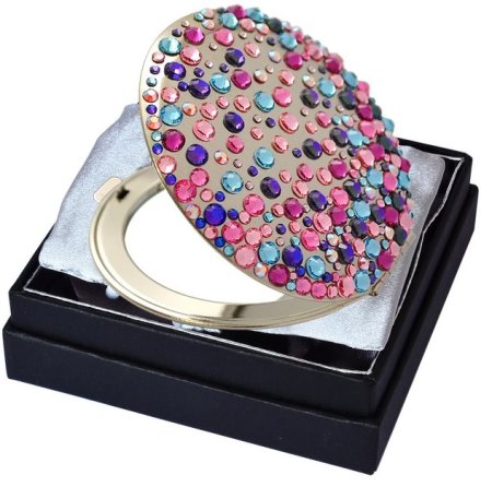 Kosmetické kapesní zrcátko se Swarovski Elements Corals VI Lila