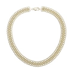 Propletený náhrdelník z pozlaceného stříbra 72090/96