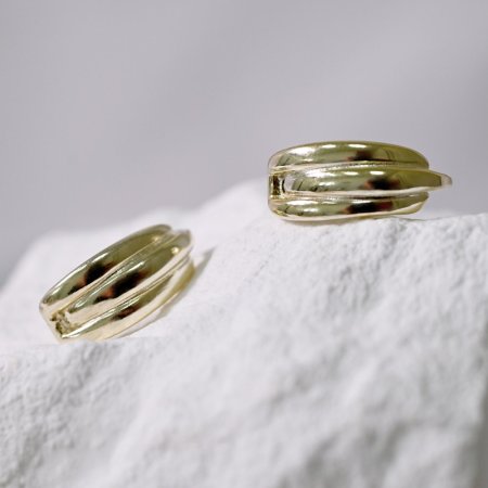 Pozlacené stříbrné náušnice kruhy 61071