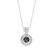 Náhrdelník šedý se Swarovski Elements Circle Ajour NA64308SN Silver Night