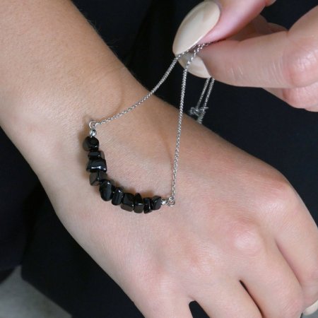 Náhrdelník s kouřovým křemenem 42037.3 ocel