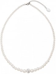 Náhrdelník perlový so Swarovski Elements 32006.1 Biela