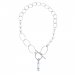 Strieborný náhrdelník s bielymi perlami a menivým kryštálom Crystalactite N6017AB8W AB