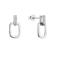 Stříbrné náušnice visací obdélníky 61030