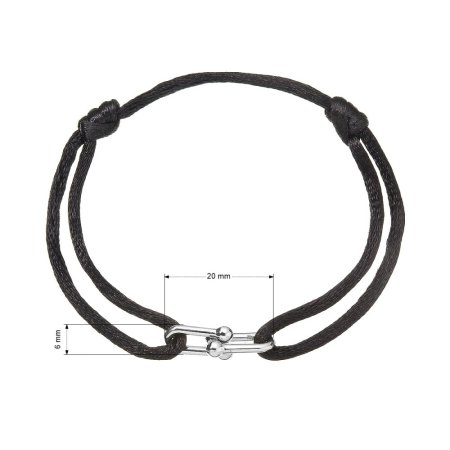 Kabbalah náramok so striebornou ozdobou 13094.3 black