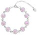 Stříbrný náramek se syntetickým opálem a s křišťály Preciosa růžový 33105.1 Pink s. Opal