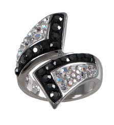 Prsteň so Swarovski Elements Kryštál Jet