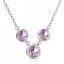 Stříbrný náhrdelník se Swarovski krystaly fialový kulatý 32033.5 vitrail light