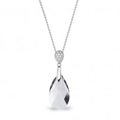 Stříbrný náhrdelník se Swarovski Elements čirá kapka Dainty Drop N610616C Krystal
