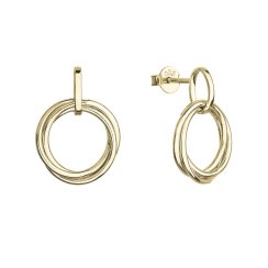 Pozlacené náušnice tři kroužky 61010 Au plating