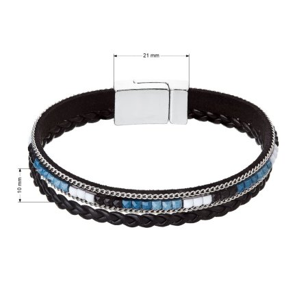 Náramek černý textilní 53009.3 black